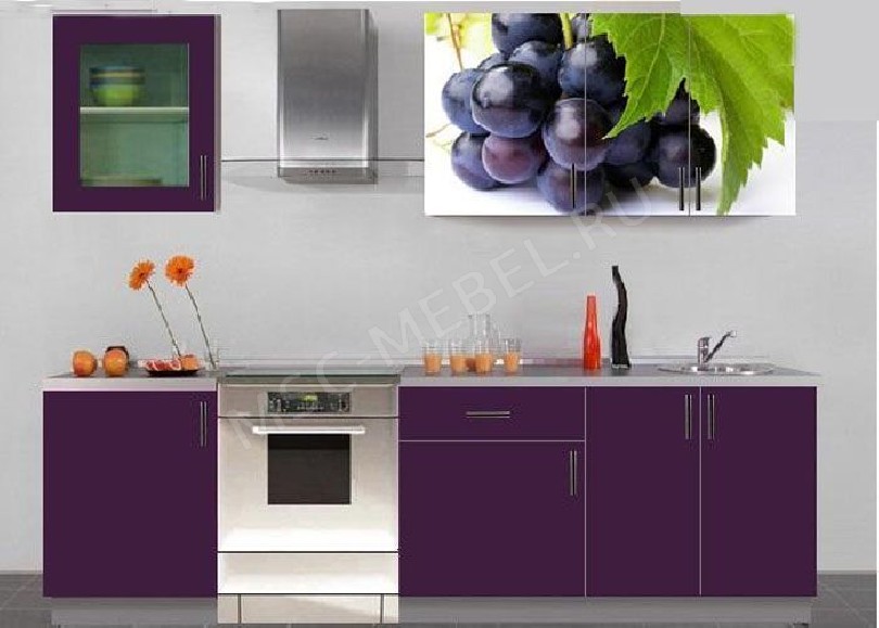 Кухня Алиса-24 с фотопечатью виноград